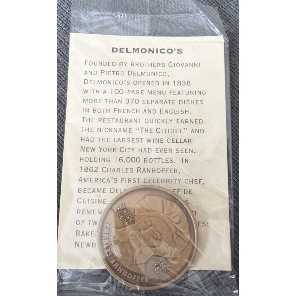 VTG Delmonico's Great American Restaurant Series Collector’s Medallion Sealed